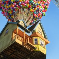 Up house flying by crane