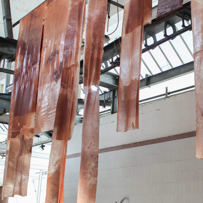 Brick Textiles installation in a slaughterhouse