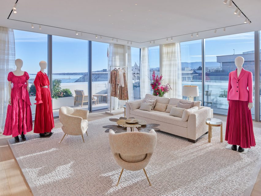 Room interior within Dior flagship store in Geneva