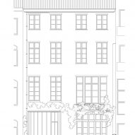 Updated elevation of townhouse extension by Mamout Architects