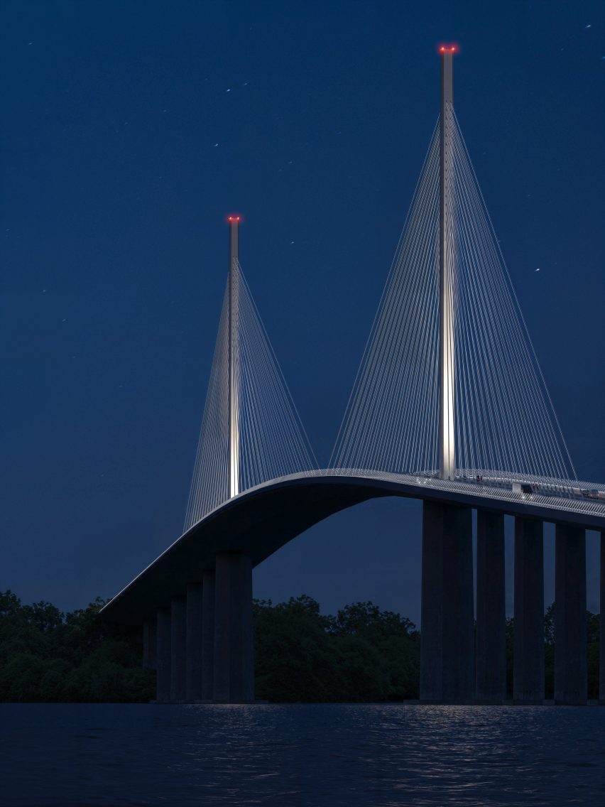 A bridge spanning river in Baltimore