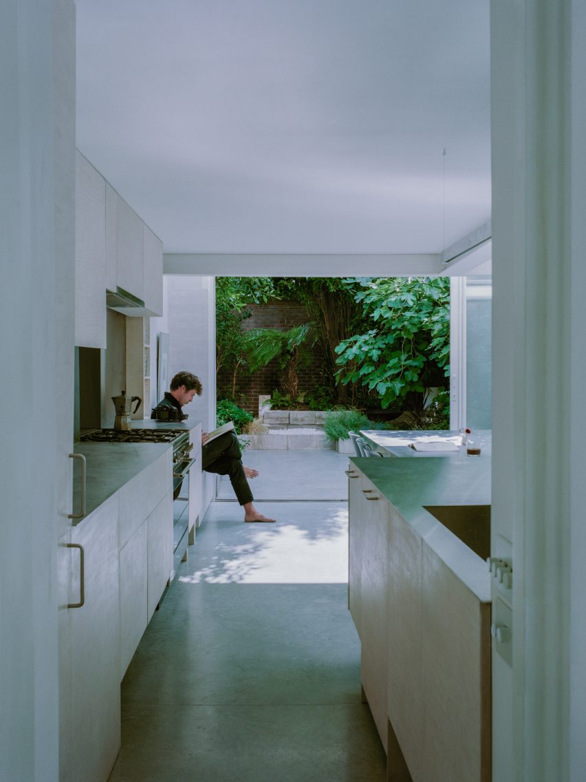 Plywood kitchen interior