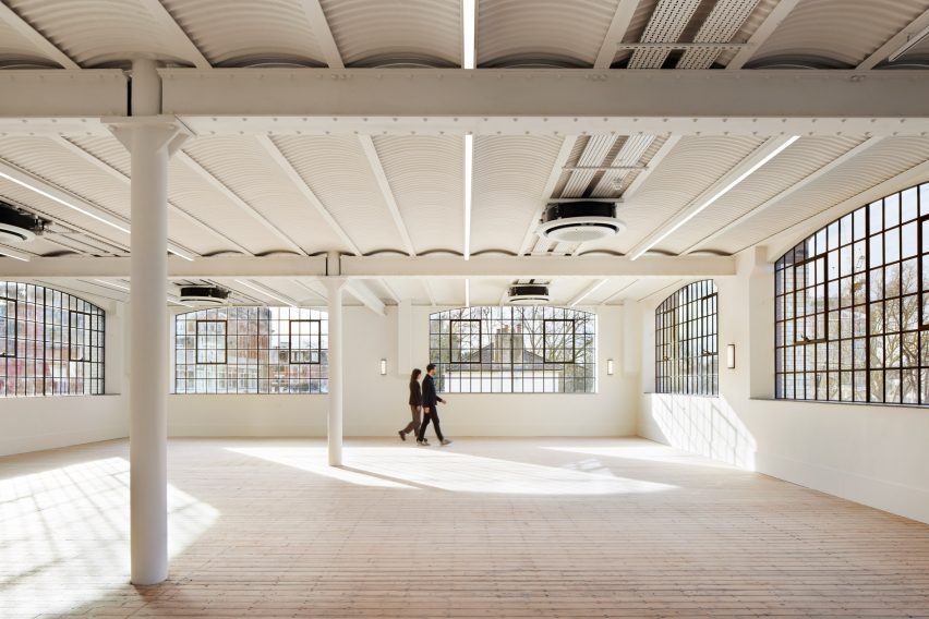 Interior workspace at Voysey House in Chiswick